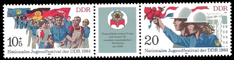  Briefmarke: Dreierstreifen - Nationales Jugendfestival der DDR