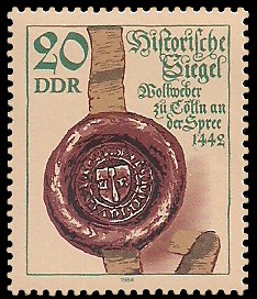 20 Pf Briefmarke: Historische Siegel, Siegel der Wollweber zu Cölln