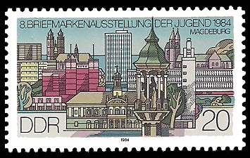 20 Pf Briefmarke: 8. Briefmarkenausstellung der Jugend, Magdeburg 1984