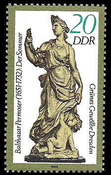 20 Pf Briefmarke: Grünes Gewölbe Dresden, Elfenbeinskulptur Der Sommer