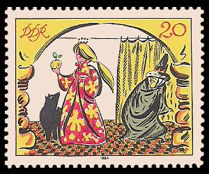 20 Pf Briefmarke: Märchen - von der toten Zarentochter und den 7 Recken