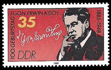 35 Pf Briefmarke: 100. Geburtstag Egon Erwin Kisch