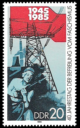 20 Pf Briefmarke: 40. Jahrestag der Befreiung vom Faschismus, Hennecke-Aktivisten