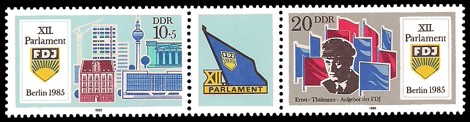  Briefmarke: Dreierstreifen - XII. Parlament der FDJ