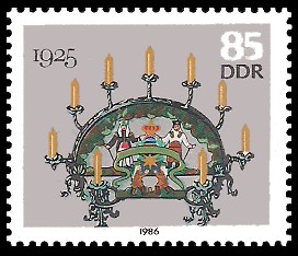 85 Pf Briefmarke: Erzgebirgische Schwibbogen, 1925
