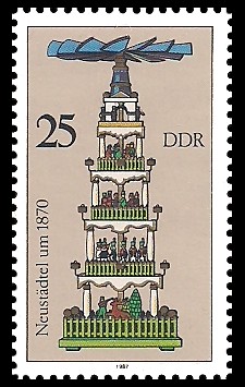 25 Pf Briefmarke: Weihnachtspyramiden aus dem Erzgebirge, Neustädtel