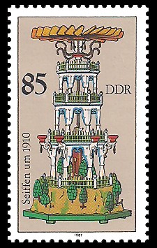 85 Pf Briefmarke: Weihnachtspyramiden aus dem Erzgebirge, Seiffen