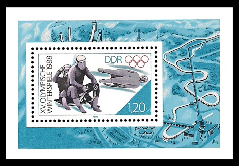  Briefmarke: Block - XV. Olympische Winterspiele 1988