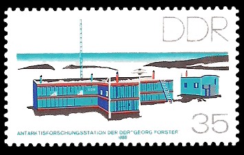 35 Pf Briefmarke: Antarktisforschungsstation ‘Georg Forster’