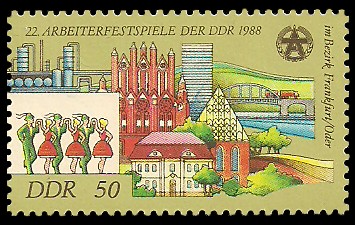 50 Pf Briefmarke: 22. Arbeiterfestspiele der DDR