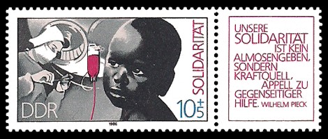  Briefmarke: Solidarität - Zierfeld rot
