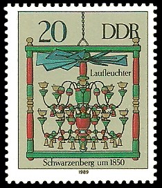 20 Pf Briefmarke: Erzgebirgische Leuchterspinnen, Schwarzenberg