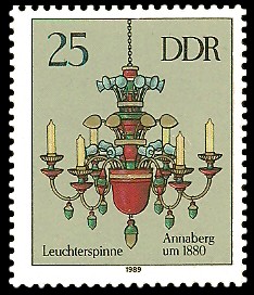 25 Pf Briefmarke: Erzgebirgische Leuchterspinnen, Annaberg