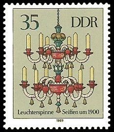 35 Pf Briefmarke: Erzgebirgische Leuchterspinnen, Seiffen