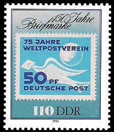 110 Pf Briefmarke: 150 Jahre Briefmarke