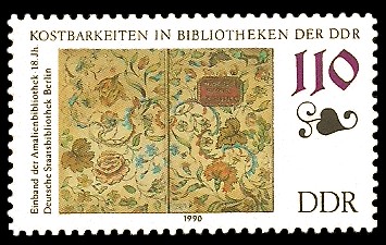 110 Pf Briefmarke: Kostbarkeiten in Bibliotheken der DDR, Amalienbibliothek