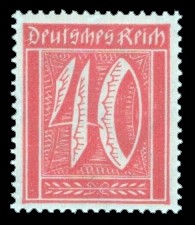40 Pf Briefmarke: Große Ziffernzeichnung, 40 (Wz Rauten)