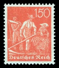 150 Pf Briefmarke: Arbeiter, Bauer (Wz Rauten)