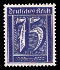 75 Pf Briefmarke: Große Ziffernzeichnung, 75 (Wz Waffeln)