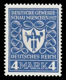 4 M Briefmarke: Deutsche Gewerbeschau München