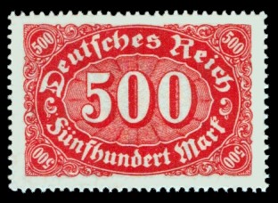 500 M Briefmarke: Ziffer im Queroval, 500M (Wz Rauten)