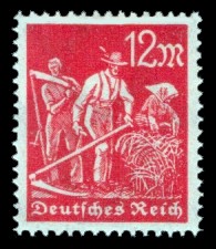 12 M Briefmarke: Arbeiter, Bauer