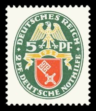 5 + 2 Pf Briefmarke: Deutsche Nothilfe 1929, Wappen, Bremen