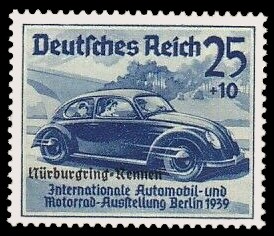 25 + 10 Pf Briefmarke: Nürburgring-Rennen