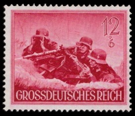 12 + 6 Pf Briefmarke: Heldengedenktag 12. März 1944