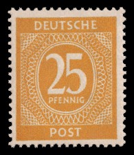 25 Pf Briefmarke: Freimarken I. Kontrollratsausgabe Ziffern, Ziffer 25 Pf