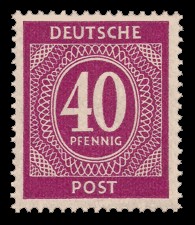 40 Pf Briefmarke: Freimarken I. Kontrollratsausgabe Ziffern, Ziffer 40 Pf