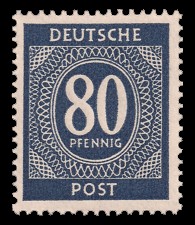 80 Pf Briefmarke: Freimarken I. Kontrollratsausgabe Ziffern, Ziffer 80 Pf