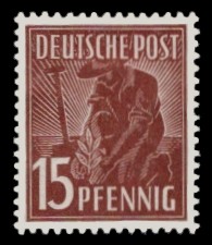 15 Pf Briefmarke: Freimarken II. Kontrollratsausgabe, Pflanzer