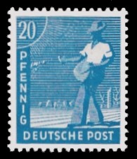 20 Pf Briefmarke: Freimarken II. Kontrollratsausgabe, Sämann