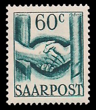 60 C Briefmarke: Saar III, Wiederaufbau des Saarlandes