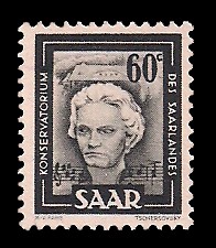60 C Briefmarke: Saar IV, Industrie, Handel, Landwirtschaft und Kultur