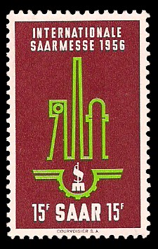 15 Fr Briefmarke: Internationale Saarmesse 1956