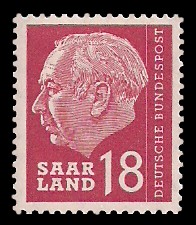 18 Fr Briefmarke: Bundespräsident Dr. Theodor Heuss