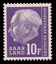 10 Fr Briefmarke: Bundespräsident Prof. Dr. Theodor Heuss