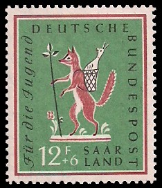 12+ 6 Fr Briefmarke: Für die Jugend, Volkslieder