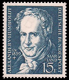 15 Fr Briefmarke: 100. Todestag Alexander von Humboldt