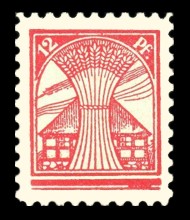 12 Pf Briefmarke: Freimarken I. Ausgabe, Haus und Ähren