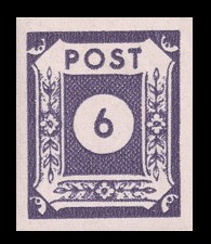 6 Pf Briefmarke: Ziffernserie VI