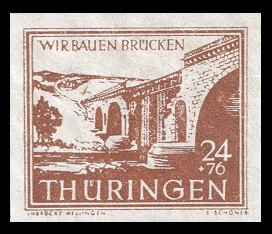 24 + 76 Pf Briefmarke: Wir bauen Brücken, Ilmbrücke Mellingen