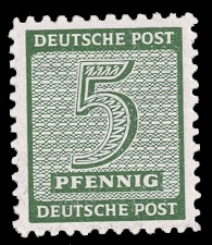 5 Pf Briefmarke: Freimarken Ziffern Iz