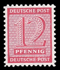12 Pf Briefmarke: Freimarken Ziffern Iz
