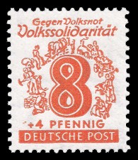 8 + 4 Pf Briefmarke: Volkssolidarität