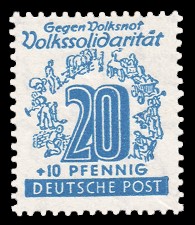 20 + 10 Pf Briefmarke: Volkssolidarität