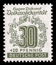 30 + 20 Pf Briefmarke: Volkssolidarität