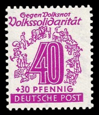 40 + 30 Pf Briefmarke: Volkssolidarität